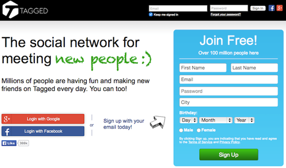Sites that I Tested: tagged.com